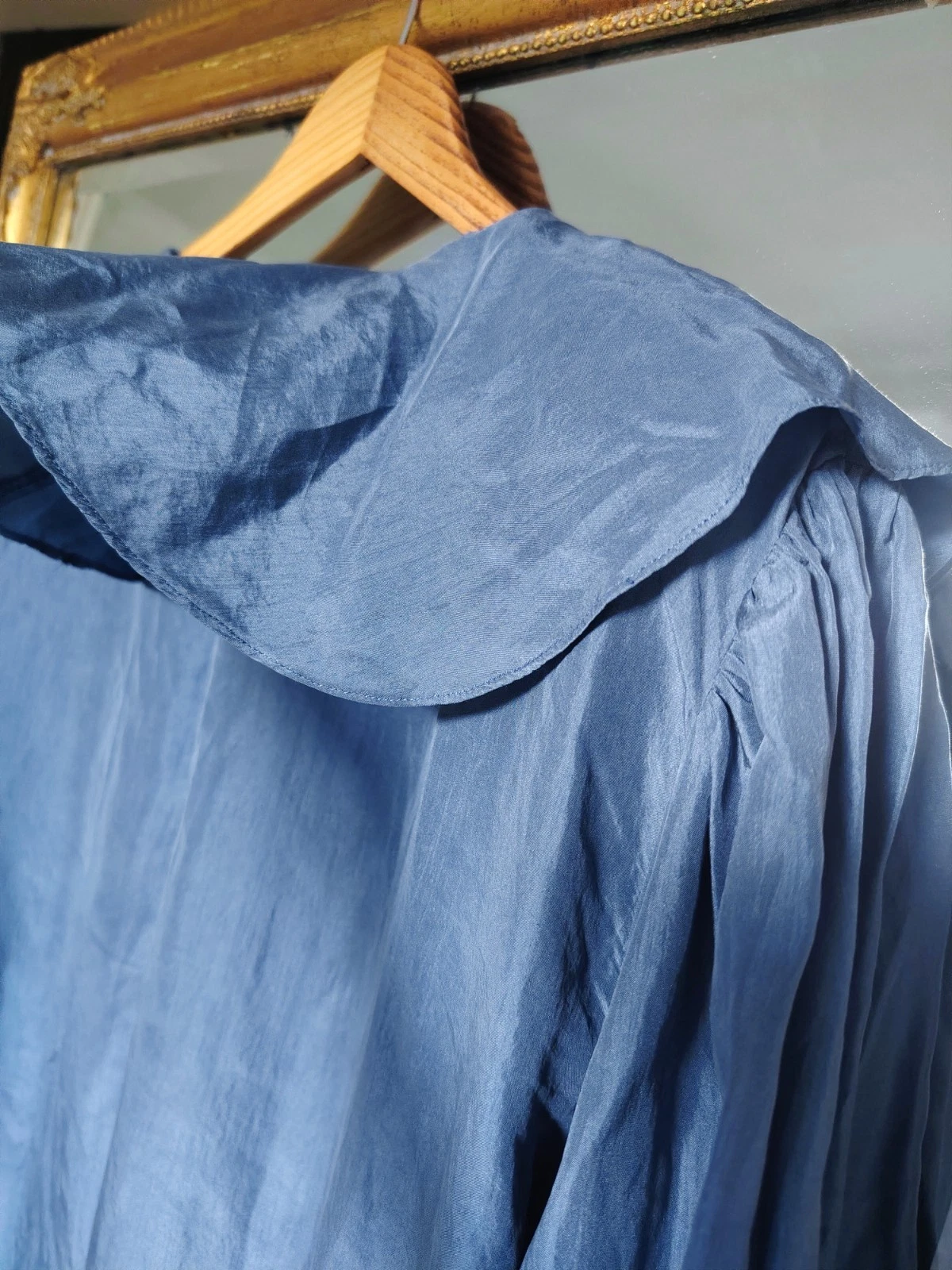 Unifarbene blaue Vintage Bluse von Express