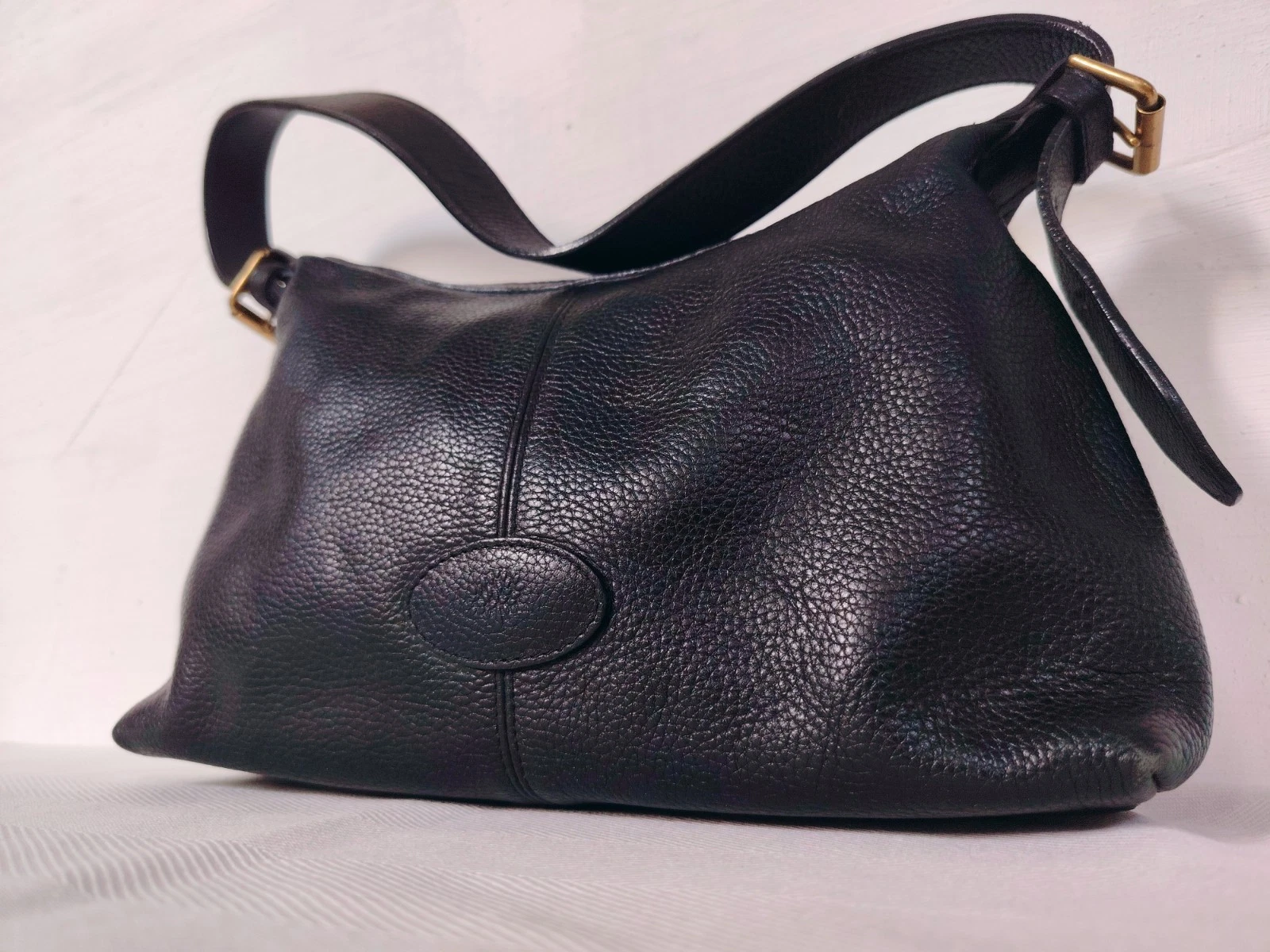 Schwarze Mulberry Damen Schultertasche im Vintage Stil