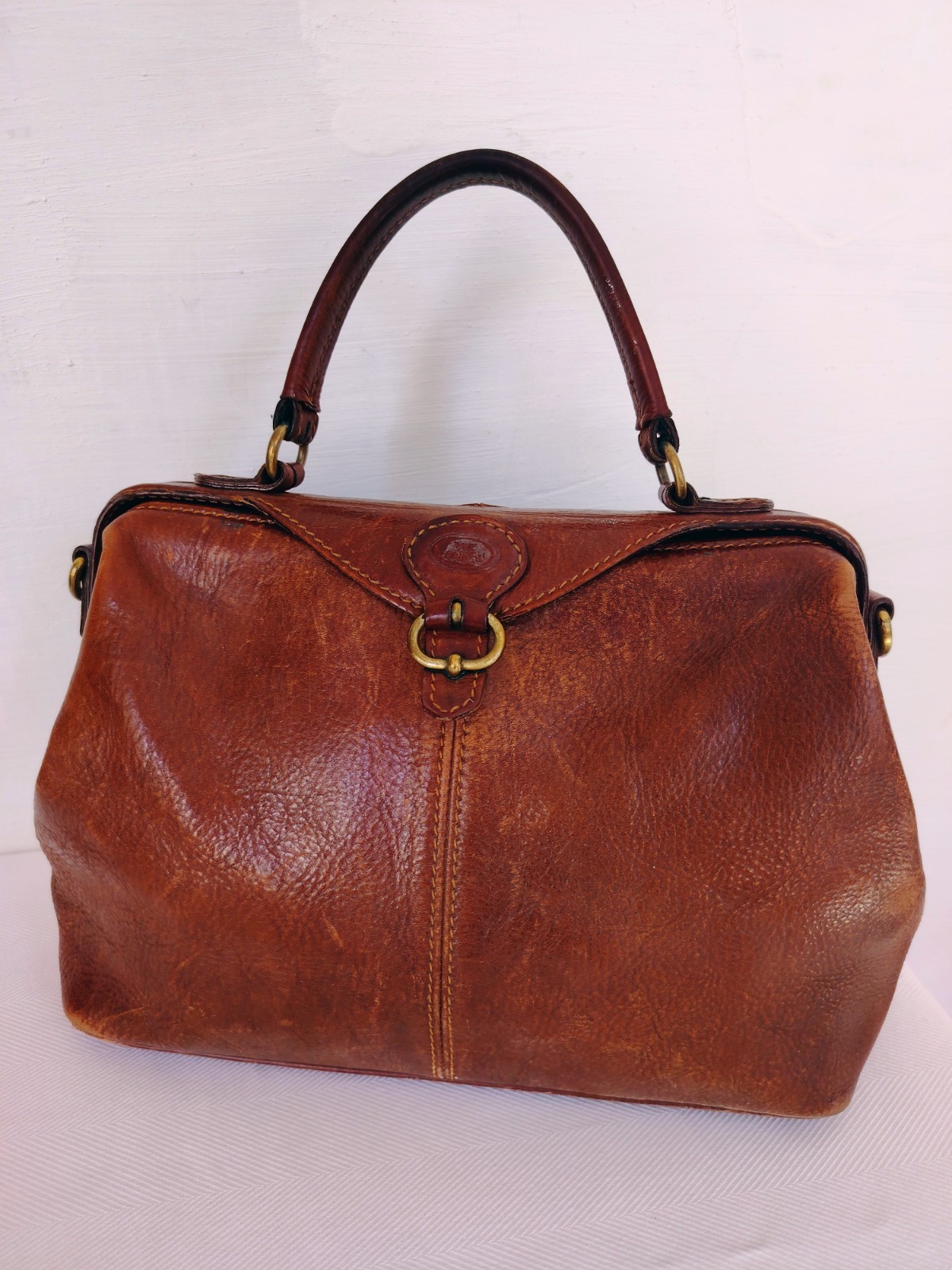 The Bridge Gladstone Damenhandtasche aus braunem Leder