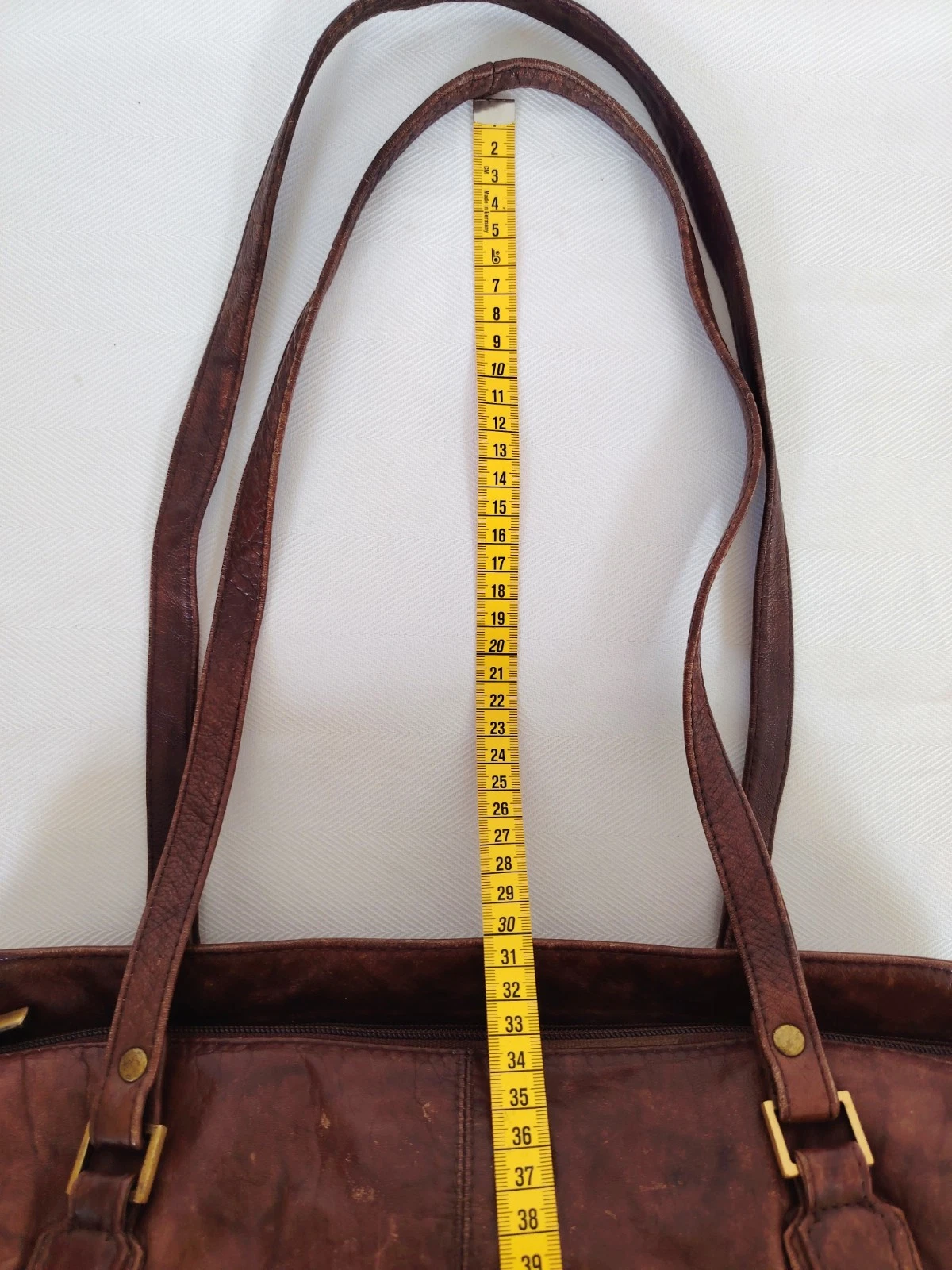 Vintage Love Schultertasche aus braunem Leder
