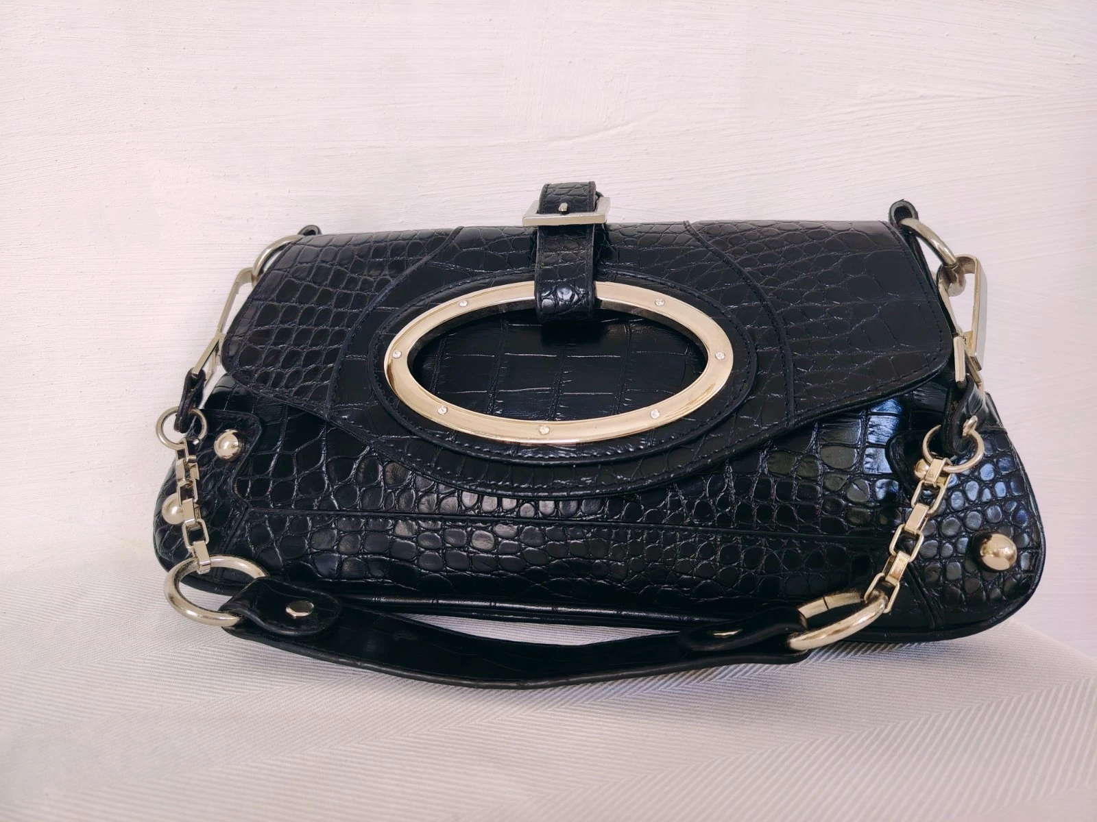 Vintage Y2K Tasche mit Reptilmuster